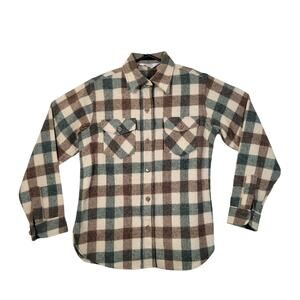 Vintage Woolrich Womens Wool Button Down Shirt Buffalo Check Plaid Size 12
